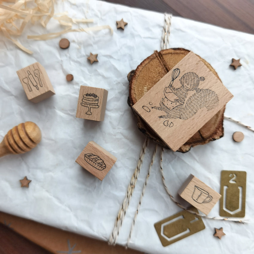 TAI Online Store x Whimsy Whimsical - Rubber Stamp Set of 5 - Moments of Joy – Squirrel The Baker