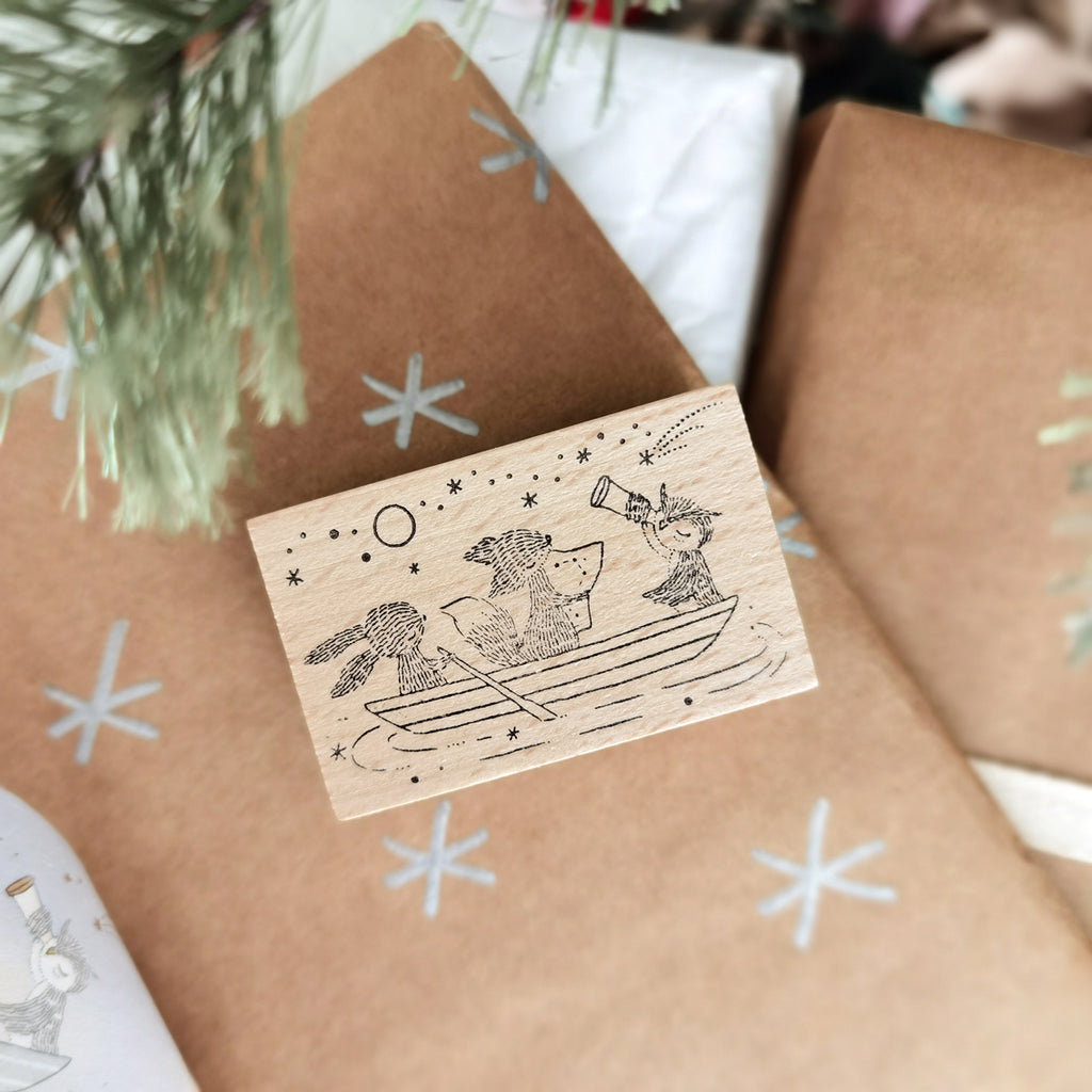 TAI Online Store x Whimsy Whimsical Collab Rubber Stamp "Stargazing Friends"