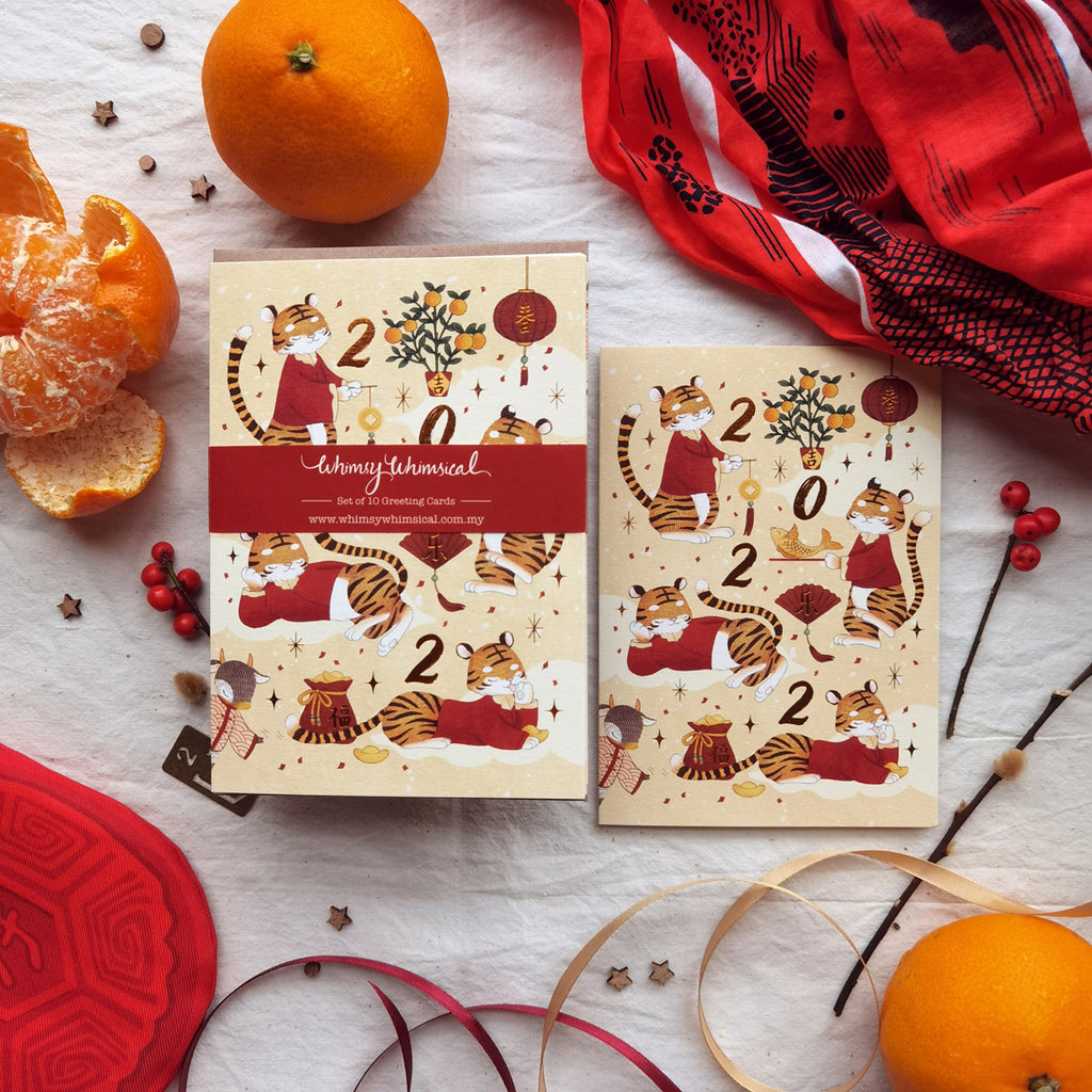 Special Edition CNY Card - Tiger Year 2022 - Copper Foil Greeting Card