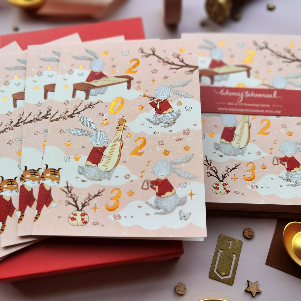 Special Edition CNY Card - Rabbit Year 2023 - Copper Foil Greeting Card