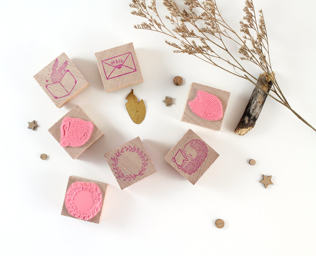 Whimsical Rubber Stamp - Forest Critters Set of 6