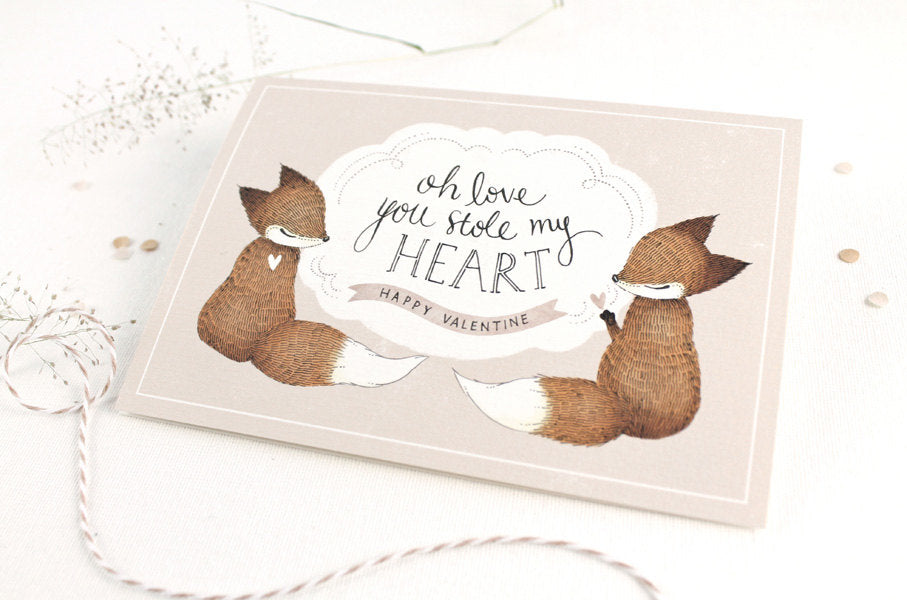 50% OFF - Valentine's Day Card - Oh Love, You Stole My Heart - Greeting Card