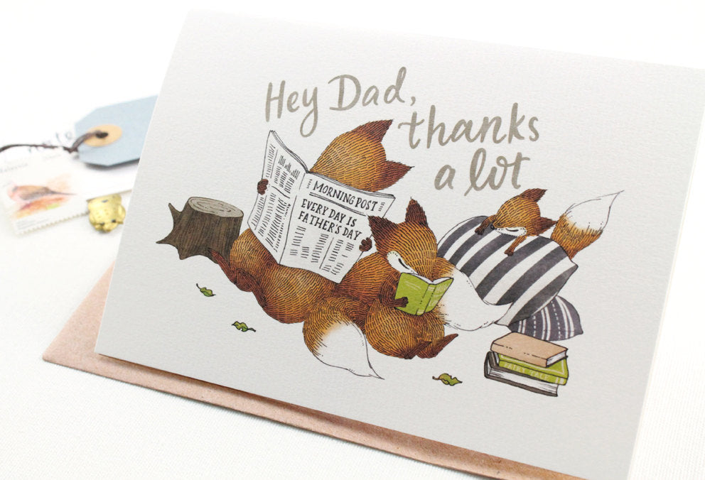 Father's Day Card -Father's Day Card - Hey Dad, thanks a lot - Greeting Card