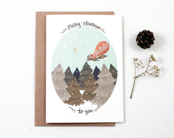 Christmas Card - Merry Christmas Ho Ho Ho - Greeting Card