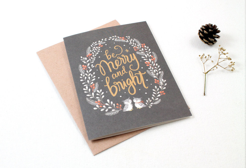 Christmas Card - Be Merry and Bright - Greeting Card